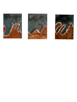 Tríptico en acrílico con texturas. Lámina Original