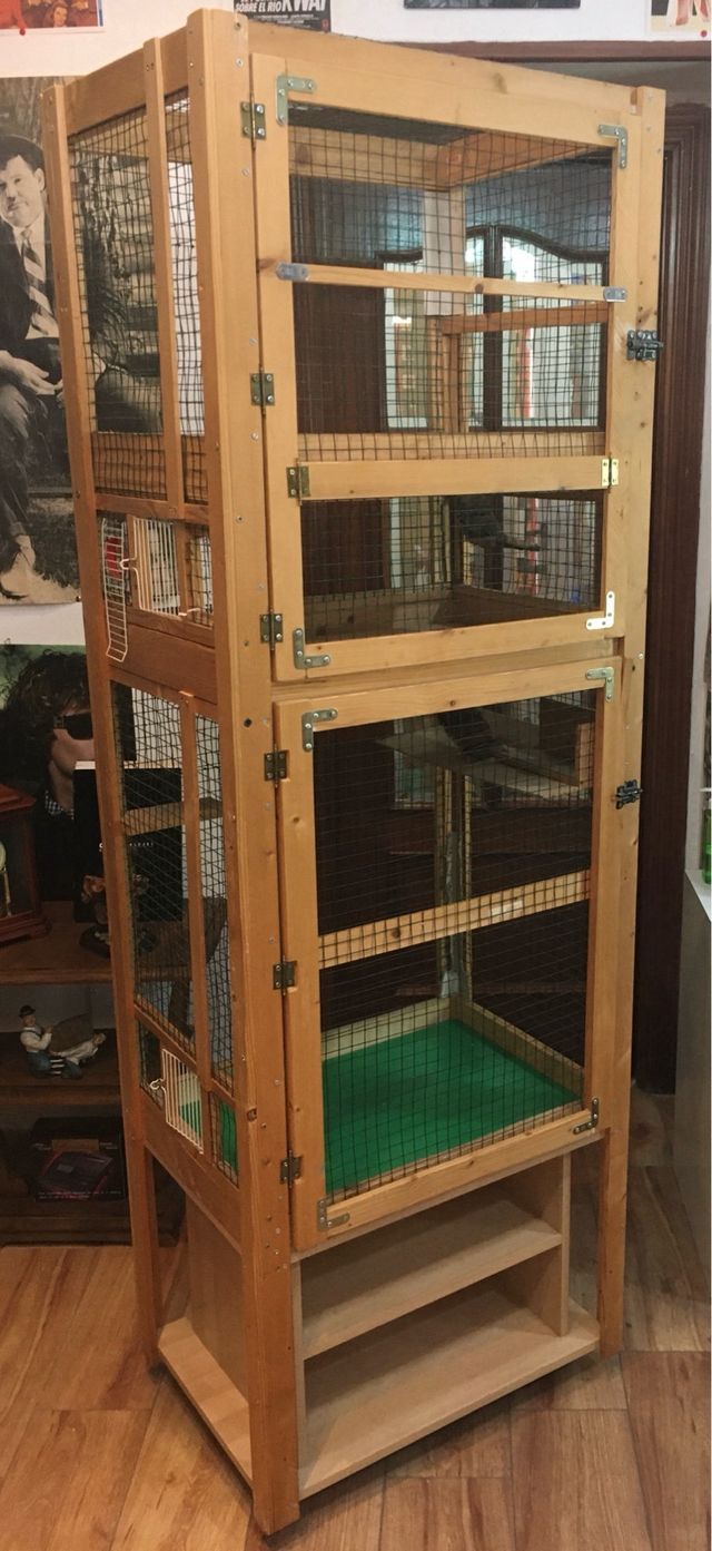 Jaula voladera madera