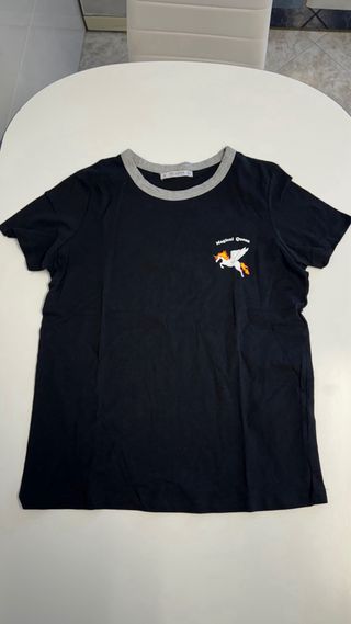 Camiseta negra, manga corta, Pull and Bear