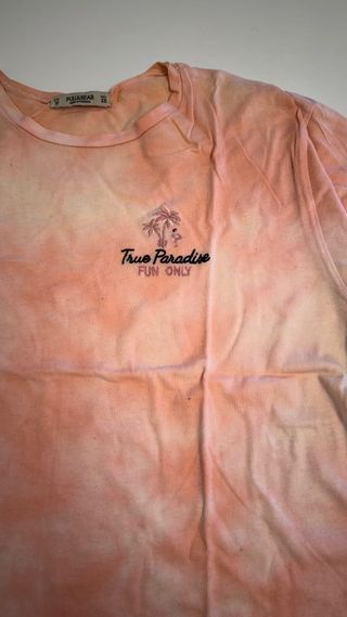 Camiseta, tye die Pull and Bear naranja