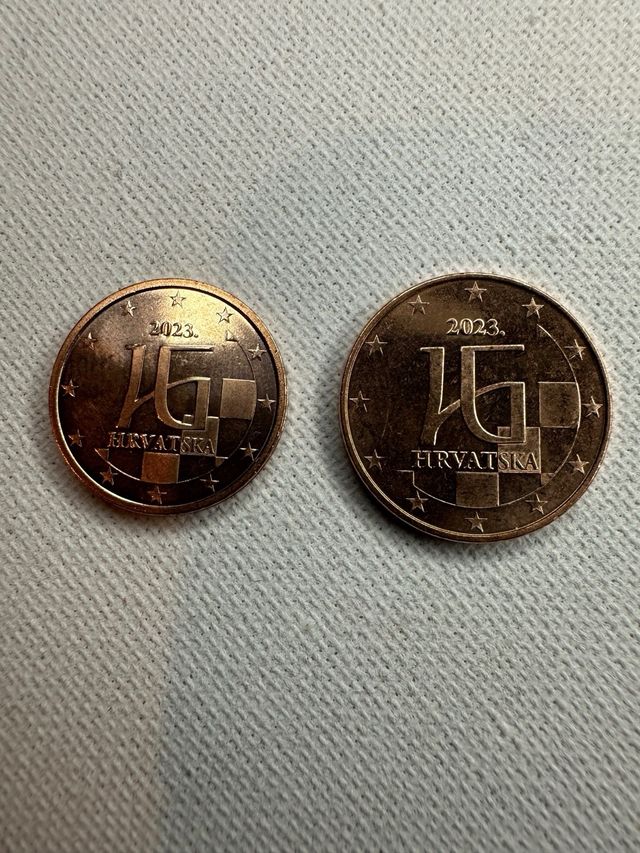 LOTE MONEDA DE 5 CENT + 2 CENT CROACIA 2023