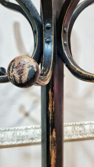 Perchero de pie madera negro vintage clásico