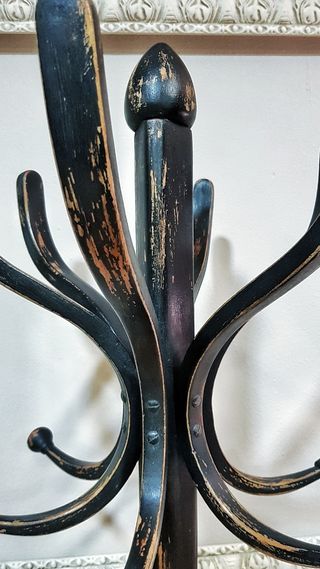 Perchero de pie madera negro vintage clásico