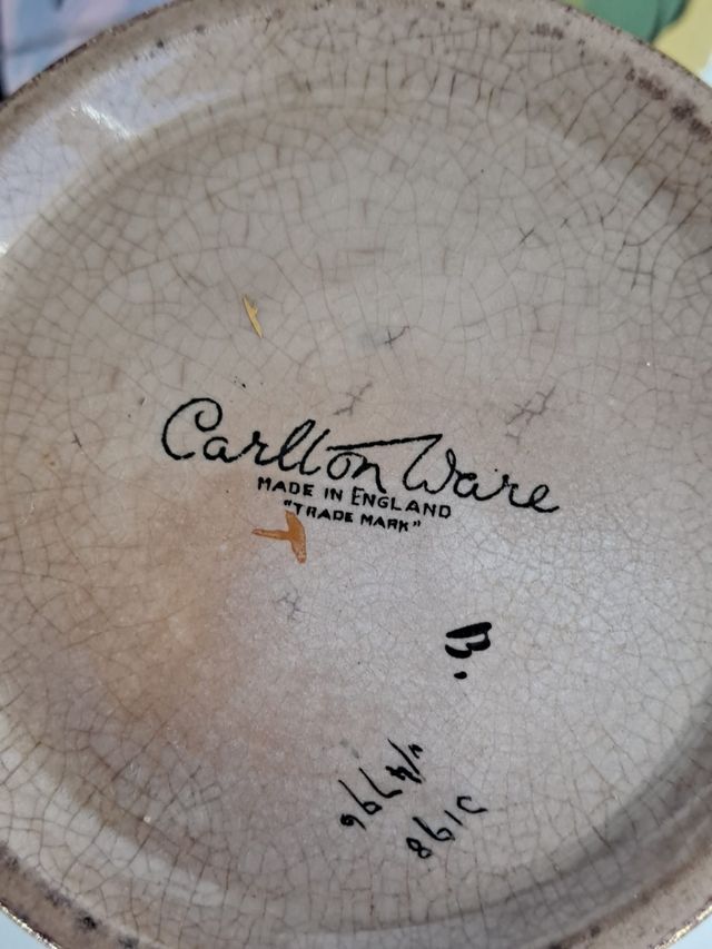 Azucarero vintage con platillo de Carlton Ware