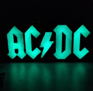 cartel luminoso acdc rock