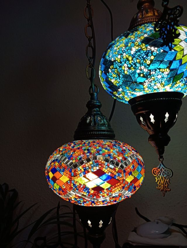 Candeeiro de teto turco com 5 tulipas