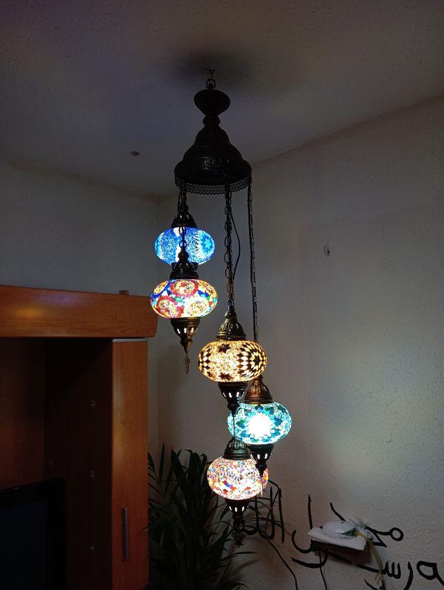 Candeeiro de teto turco com 5 tulipas