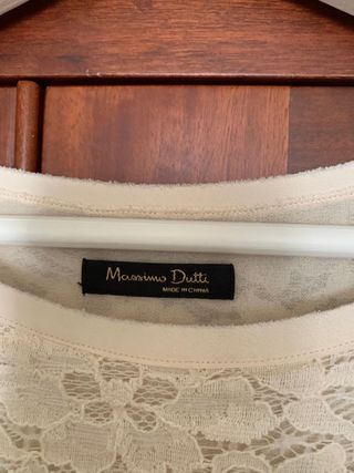 Camiseta encaje Massimo Dutti