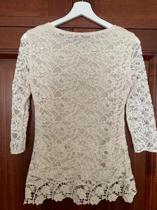 Camiseta encaje Massimo Dutti