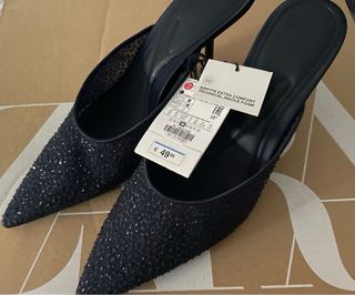 Zapatos brillo azul talla 38