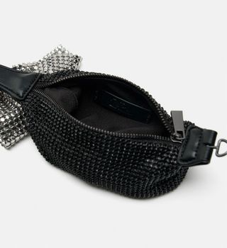 Bolso brillos negro con lazo Nuevo a estrenar