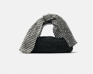 Bolso brillos negro con lazo Nuevo a estrenar