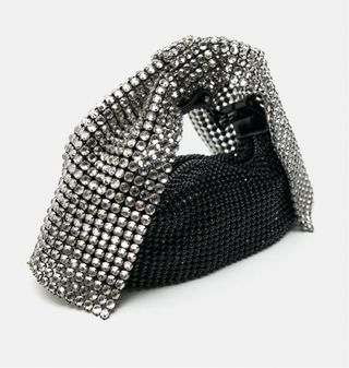 Bolso brillos negro con lazo Nuevo a estrenar