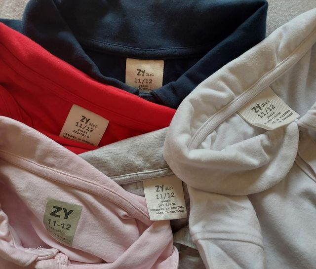 Lote 5 Camisolas c/ Gola, 11-12A