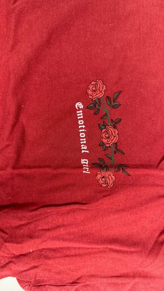 Camiseta de manga corta granate, Pull and Bear