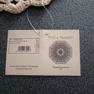 Set 2 sottopiatti cotone inamidato effetto pizzo