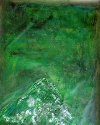 Lámina acrílico con texturas. Obra Original Verde.