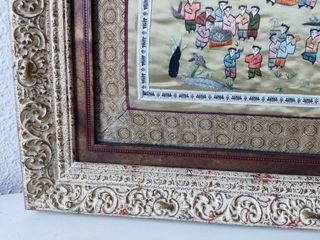 CUADRO VINTAGE  SEDA CHINA BORDADA
