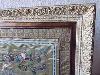 CUADRO VINTAGE  SEDA CHINA BORDADA