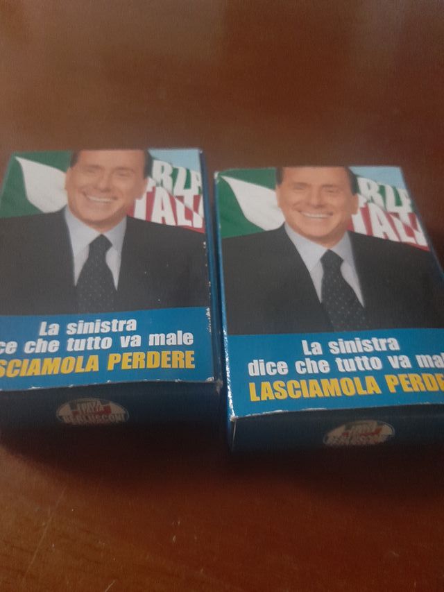 Carte da poker Forza Italia-Berlusconi presidente