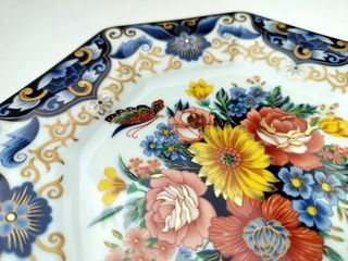 Plato porcelana japonés octogonal