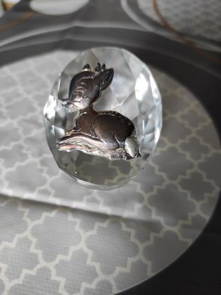 Soprammobile in vetro con bambi