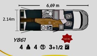 Autocaravana Benimar Yrteo 861 camas gemelas