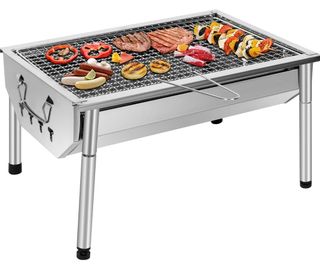 Barbecue a carbone in acciaio inox campeggio