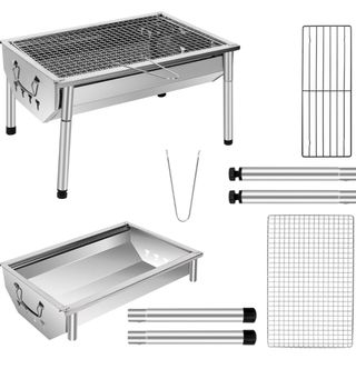 Barbecue a carbone in acciaio inox campeggio