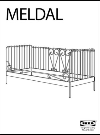 Cama diván forja negra