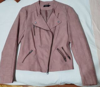  ONLY Cazadora rosa cuero sintetico