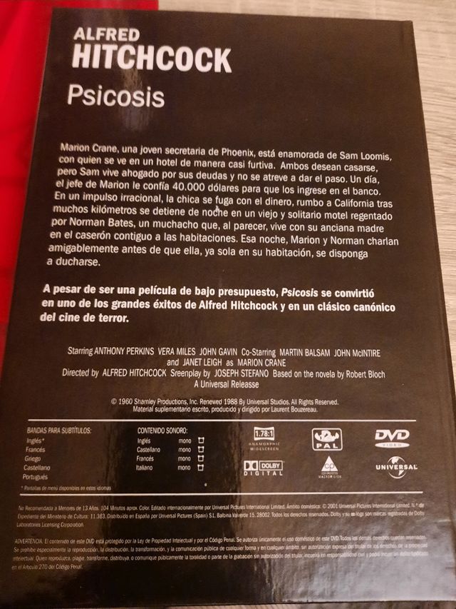 DVD LIBRO PSICOSIS DE HITCHCOCK