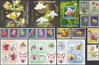 85 series de SELLOS con ORQUÍDEAS (varios países)