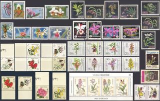 85 series de SELLOS con ORQUÍDEAS (varios países)