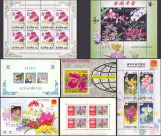 85 series de SELLOS con ORQUÍDEAS (varios países)