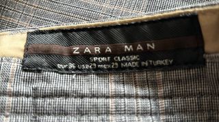 Pantalon Cuadros Zara gris talla 36