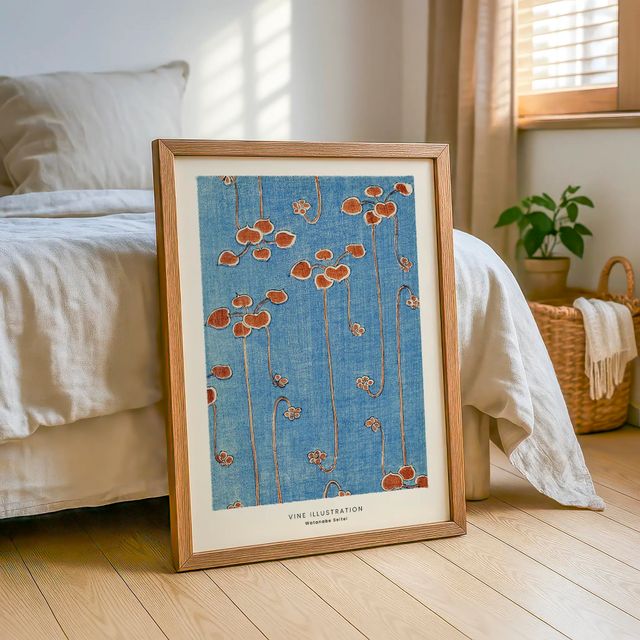 POSTER JAPONES BIJUTSUKAI AZUL VINTAGE