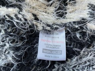 Chaqueta suelta pelo pelitos negro crema T.34