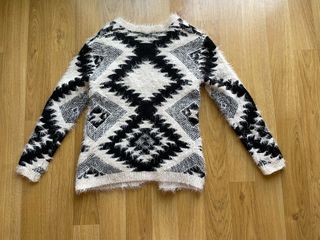 Chaqueta suelta pelo pelitos negro crema T.34