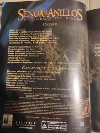 Juego de Rol EL SEÑOR DE LOS ANILLOS