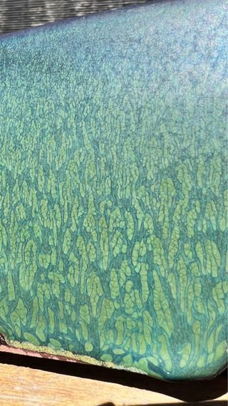 MACETA BONSAI YIXING RECTANGULAR VERDE ESMALTADA