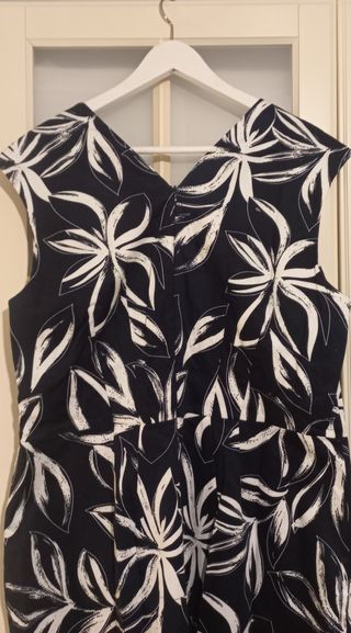 Vestido estampado bicolor