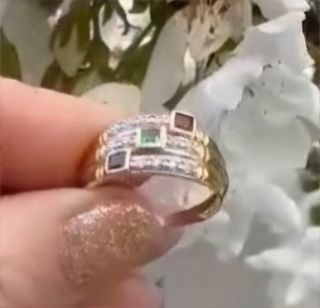 Anillo de Oro macizo, Rubí, Zafiro y Esmeralda