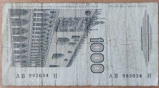 Billete 1000 Liras Italianas 1982