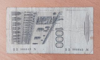 Billete 1000 Italianas 1982