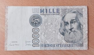 Billete 1000 Liras Italianas 1982