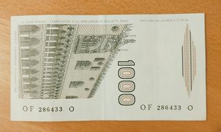 Billete 1000 Liras Italianas 1982
