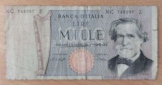 Billete 1000 Liras Italianas 1969-1971 NC