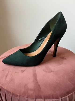 Zapato de tacón de 10 cm verde Marypaz