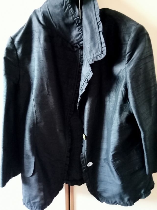 Occasione giacca nera in raso 